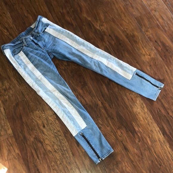RAG & BONE Racer Relay Jeans Ankle Zip 25 - Picture 2 of 8